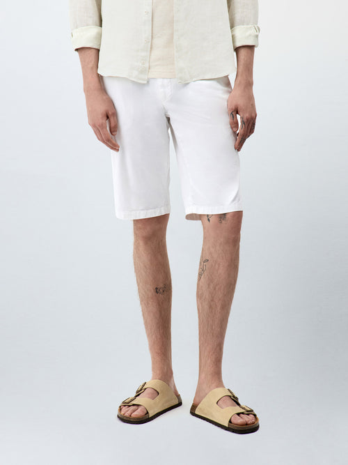 Bermuda en coton stretch blanc - Father & Sons - 1