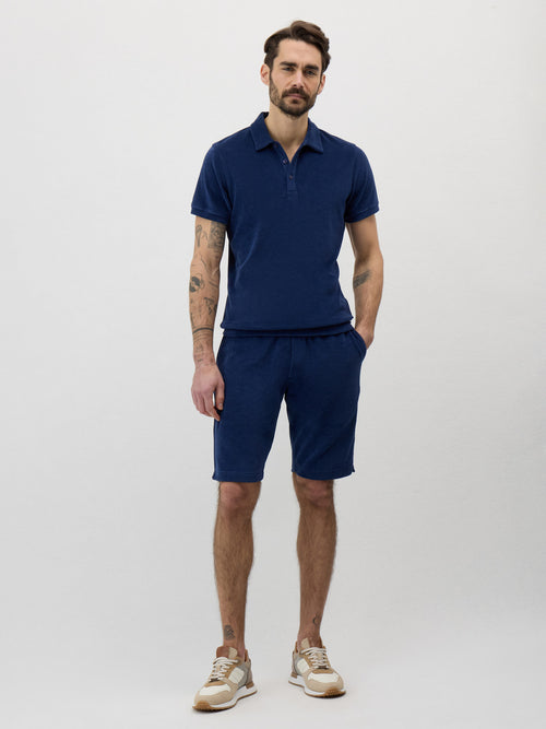 Bermuda en jersey éponge bleu indigo - Father & Sons - 4