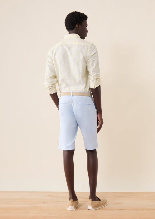 Bermuda en coton stretch uni bleu ciel - Father & Sons - 2