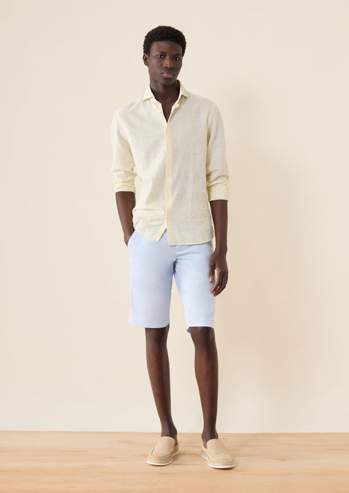 Bermuda en coton stretch uni bleu ciel - Father & Sons - 1