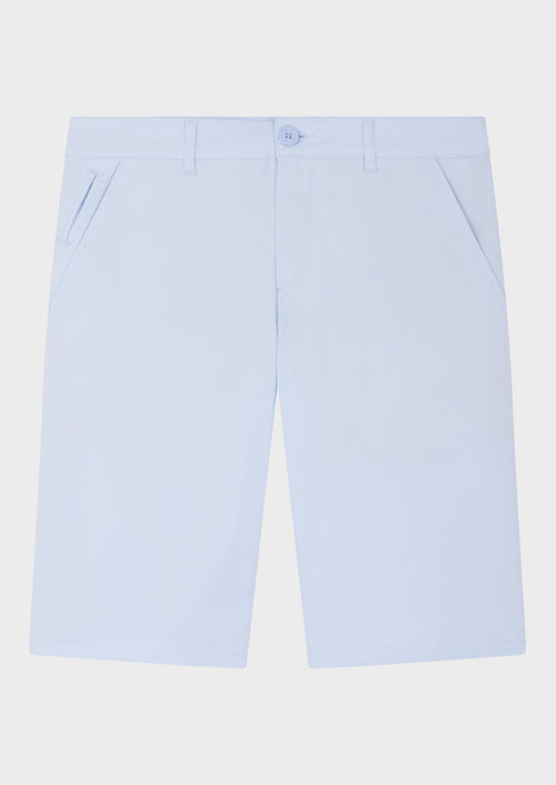 Bermuda en coton stretch uni bleu ciel - Father & Sons - 4