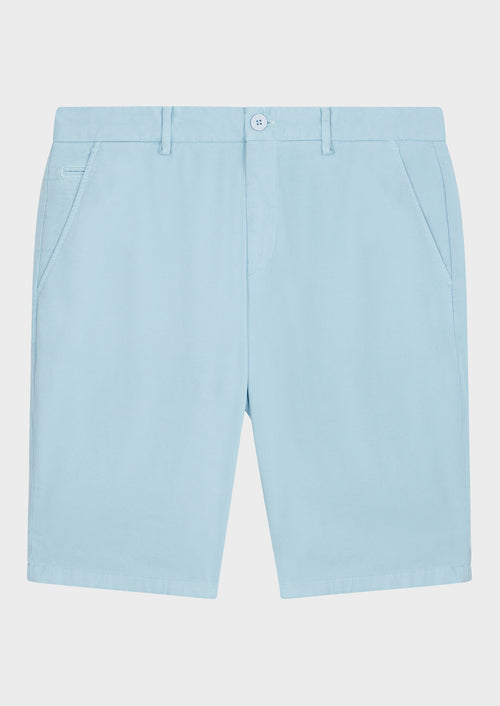 Bermuda en coton stretch uni bleu ciel - Father & Sons - 1