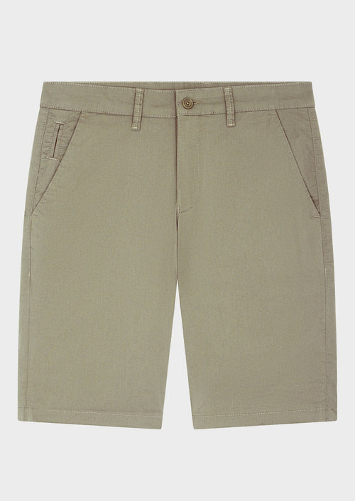 Bermuda en coton stretch uni kaki - Father & Sons - 1