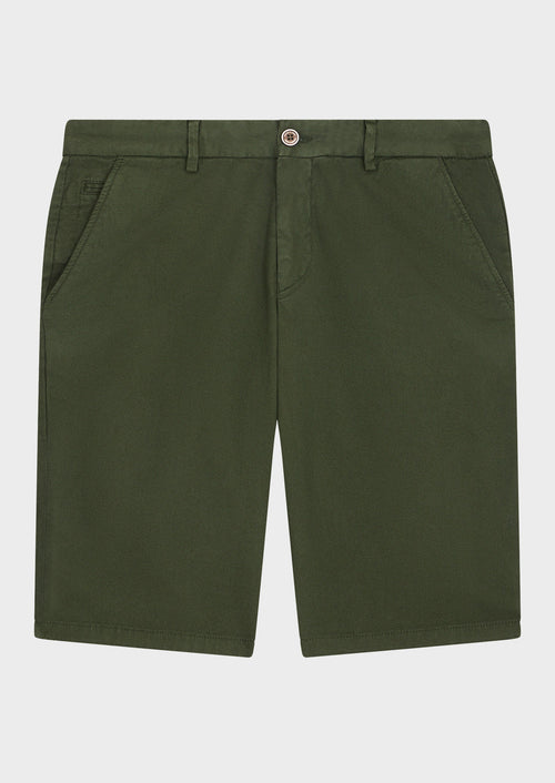 Bermuda en coton stretch uni kaki - Father & Sons - 1