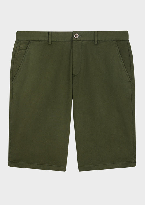 Bermuda en coton stretch uni kaki - Father & Sons - 1