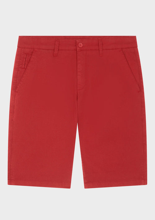 Bermuda en coton stretch uni rouge - Father & Sons - 1