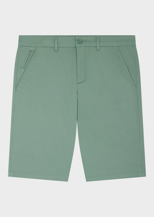 Bermuda en coton stretch uni vert - Father & Sons - 1