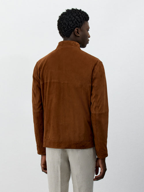 Blouson en cuir nubuck cognac - Father & Sons - 2