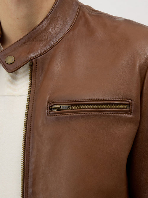 Blouson en cuir cognac - Father & Sons - 3