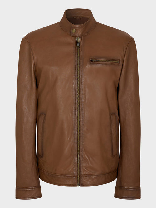Blouson en cuir cognac - Father & Sons - 5