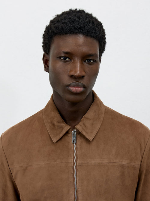 Blouson en cuir nubuck marron - Father & Sons - 5