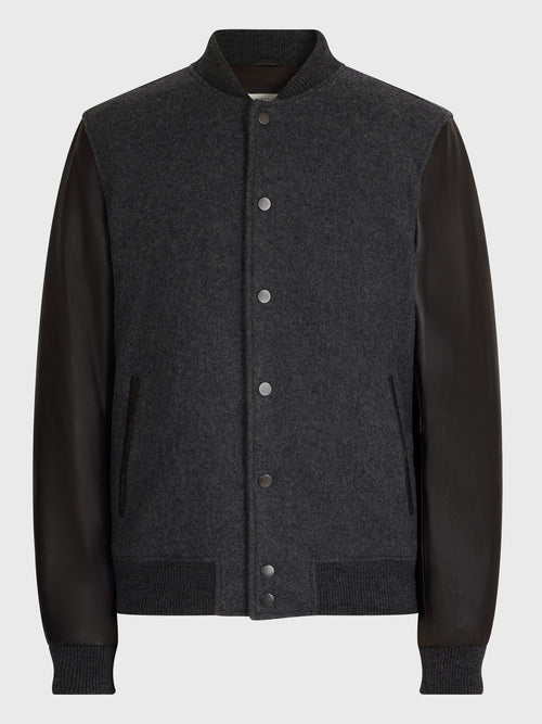 Blouson bi-matière anthracite et marron - Father & Sons - 5