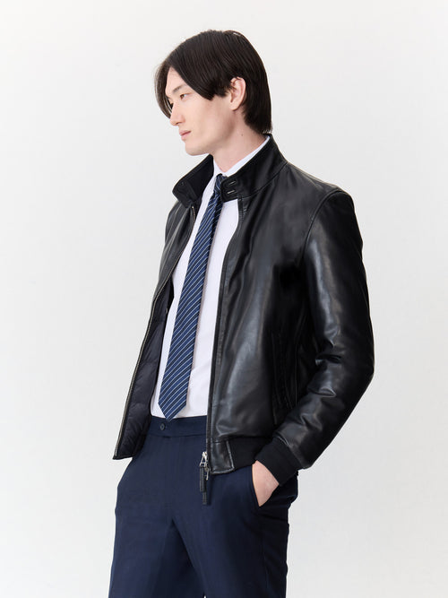Blouson en cuir noir - Father & Sons - 1