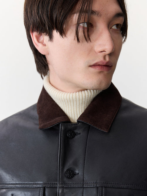 Blouson en cuir noir - Father & Sons - 3