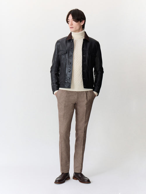Blouson en cuir noir - Father & Sons - 4