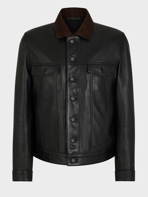 Blouson en cuir noir - Father & Sons - 5