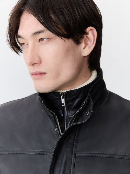 Veste en cuir noir - Father & Sons - 4