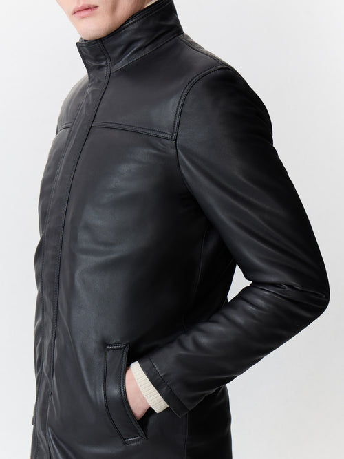Veste en cuir noir - Father & Sons - 5