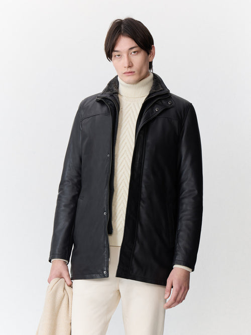 Veste en cuir noir - Father & Sons - 3