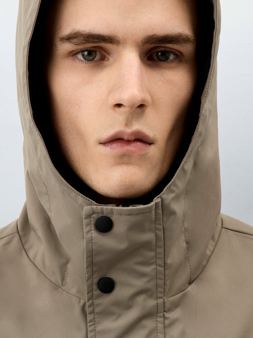 Parka légère taupe à capuche - Father & Sons - 4