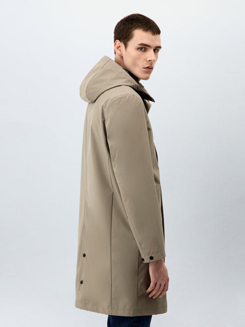 Parka légère taupe à capuche - Father & Sons - 2