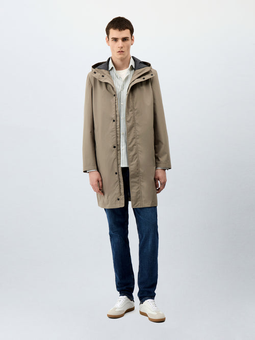 Parka légère taupe à capuche - Father & Sons - 3