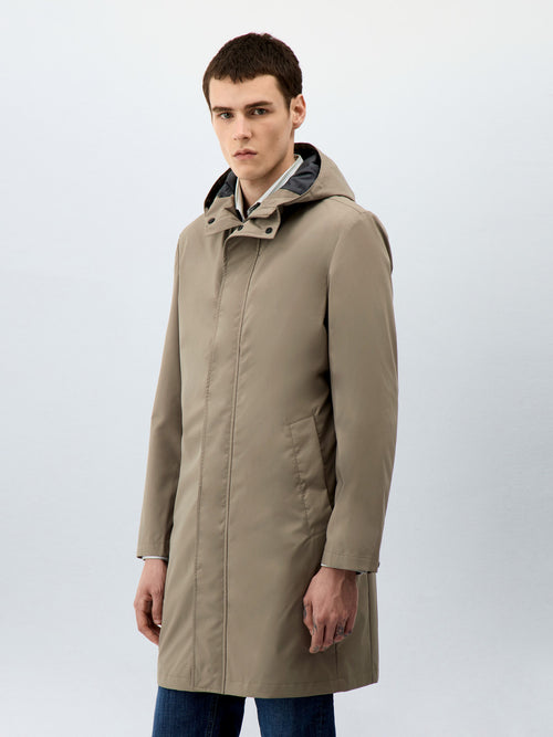 Parka légère taupe à capuche - Father & Sons - 1