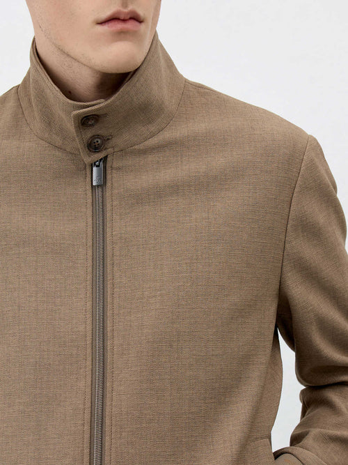 Blouson en polyester recyclé marron - Father & Sons - 3