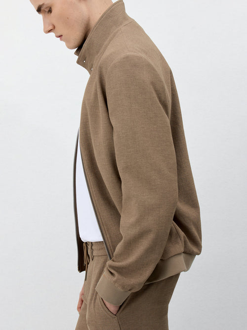 Blouson en polyester recyclé marron - Father & Sons - 4