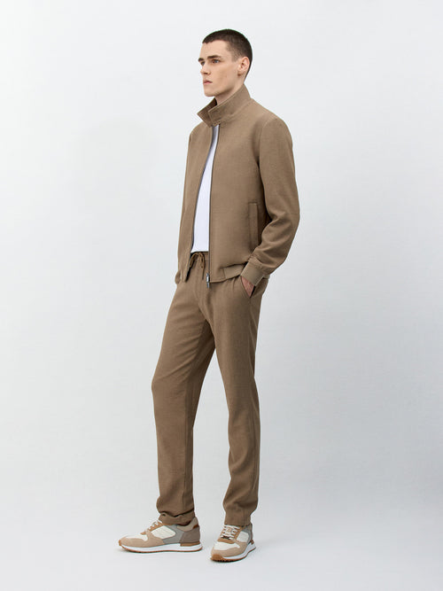 Blouson en polyester recyclé marron - Father & Sons - 5