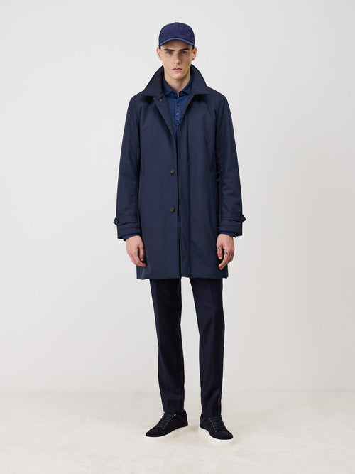 Parka bleu indigo à capuche amovible - Father & Sons - 5