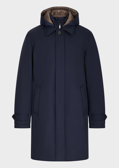 Parka bleu indigo à capuche amovible - Father & Sons - 6