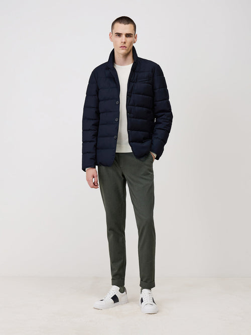 Veste matelassée bleu marine à capuche amovible - Father & Sons - 4