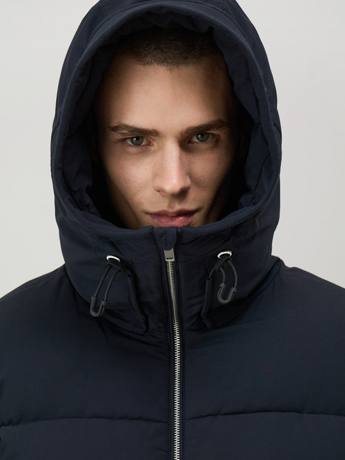 Parka matelassée bleu marine à capuche - Father & Sons - 3