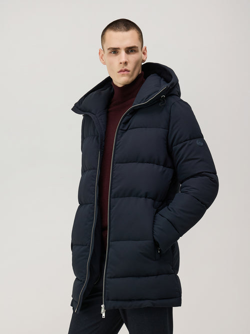 Parka matelassée bleu marine à capuche - Father & Sons - 4