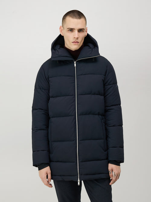 Parka matelassée bleu marine à capuche - Father & Sons - 1