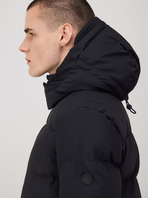 Parka matelassée noire à capuche amovible - Father & Sons - 3