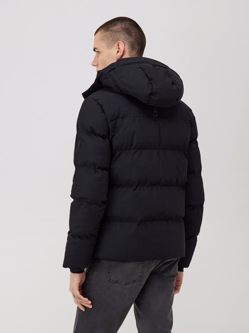 Parka matelassée noire à capuche amovible - Father & Sons - 2
