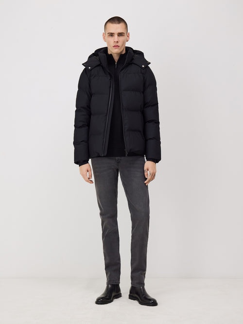 Parka matelassée noire à capuche amovible - Father & Sons - 6