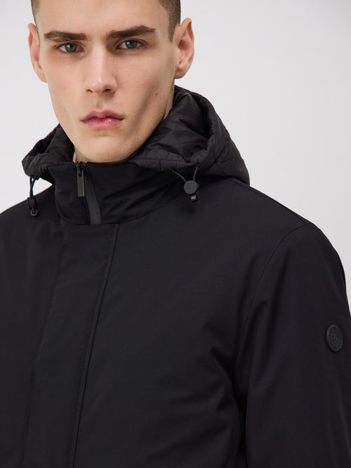 Parka noire à capuche amovible - Father & Sons - 3