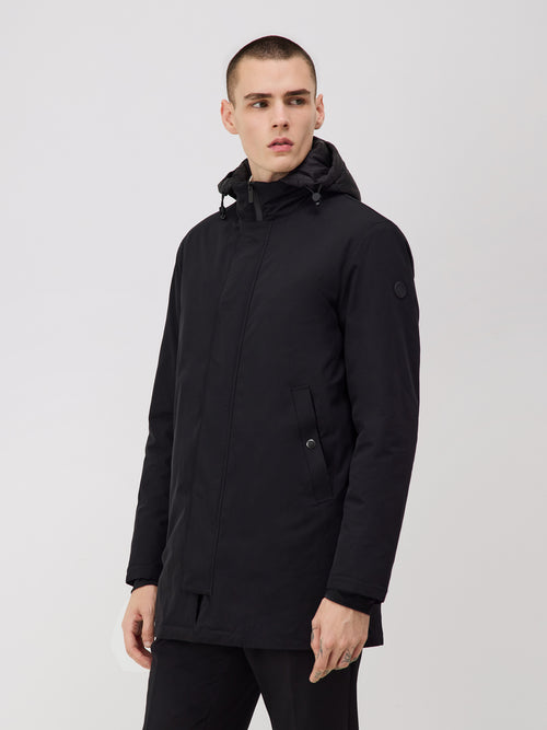 Parka noire à capuche amovible - Father & Sons - 4