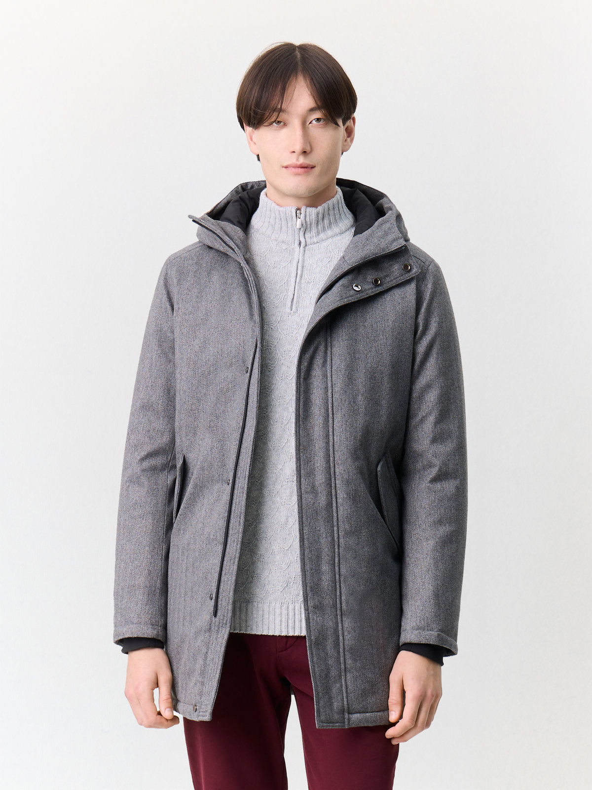 Orolay Manteau en Duvet à Capuche Épaisse pour Homme Manteau Chaud Parka D'hiver Isolée Gris XL