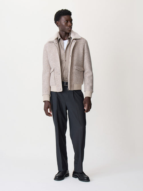 Blouson beige à col sherpa - Father & Sons - 5