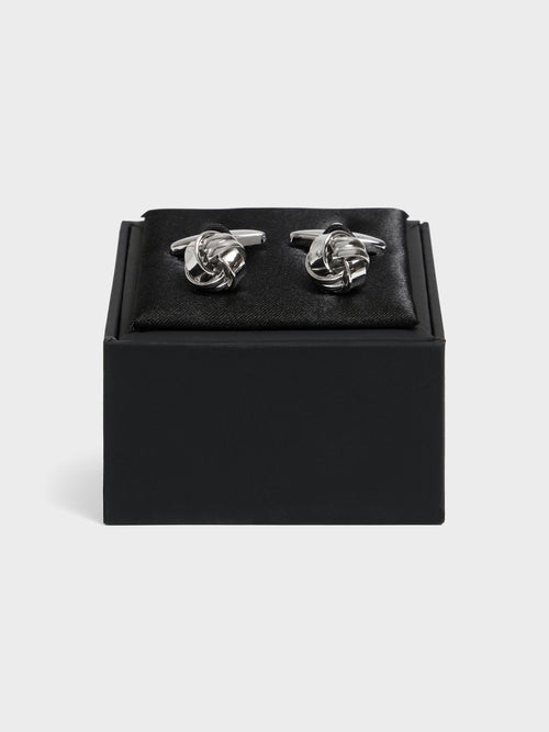 Boutons de manchettes noeuds argentés - Father & Sons - 2