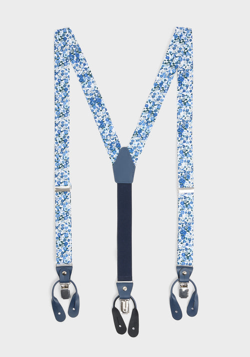 Bretelles à motif fleuri bleu azur - Father & Sons - 1