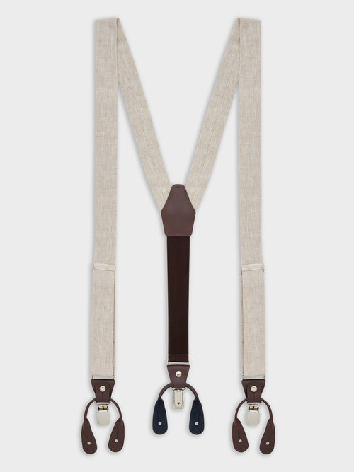 Bretelles en lin beige - Father & Sons - 1