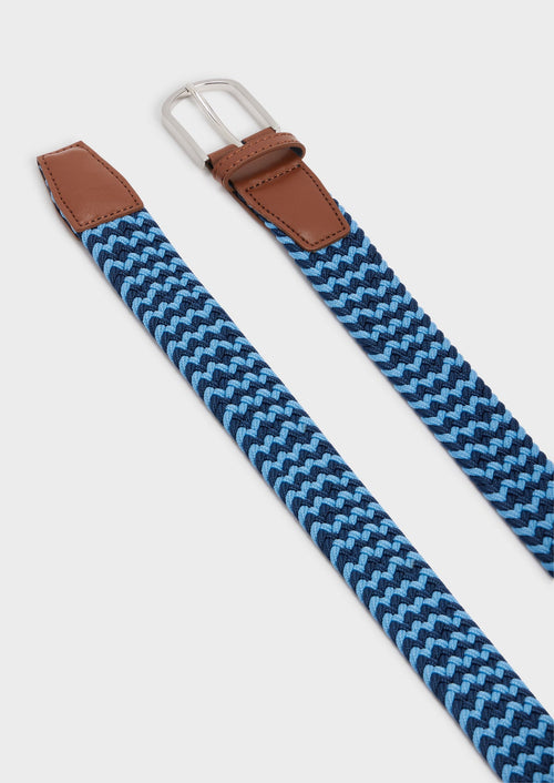 Ceinture tressée bleu ardoise et bleu ciel - Father & Sons - 2