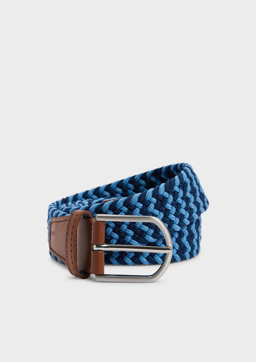 Ceinture tressée bleu ardoise et bleu ciel - Father & Sons - 1