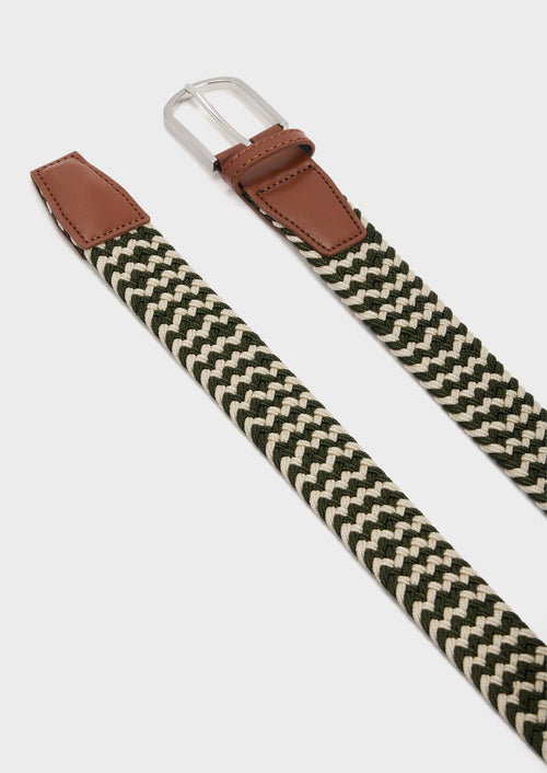 Ceinture tressée kaki et sable - Father & Sons - 2