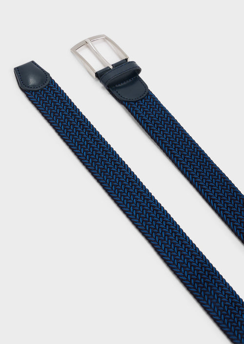 Ceinture tressée bleu marine et bleu turquin - Father & Sons - 2